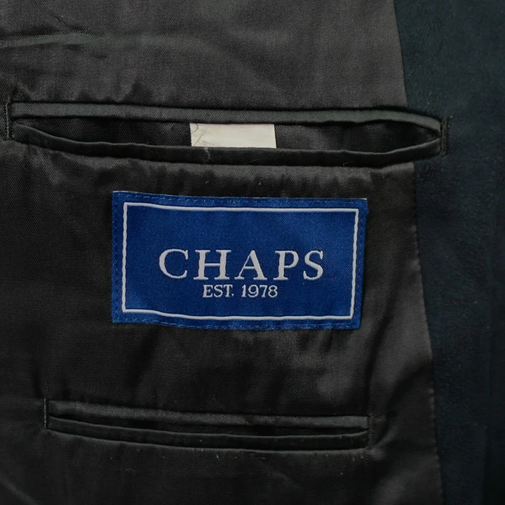 Chaps Polyester‎ Suede Lined Black 2 Button Blazer 40R